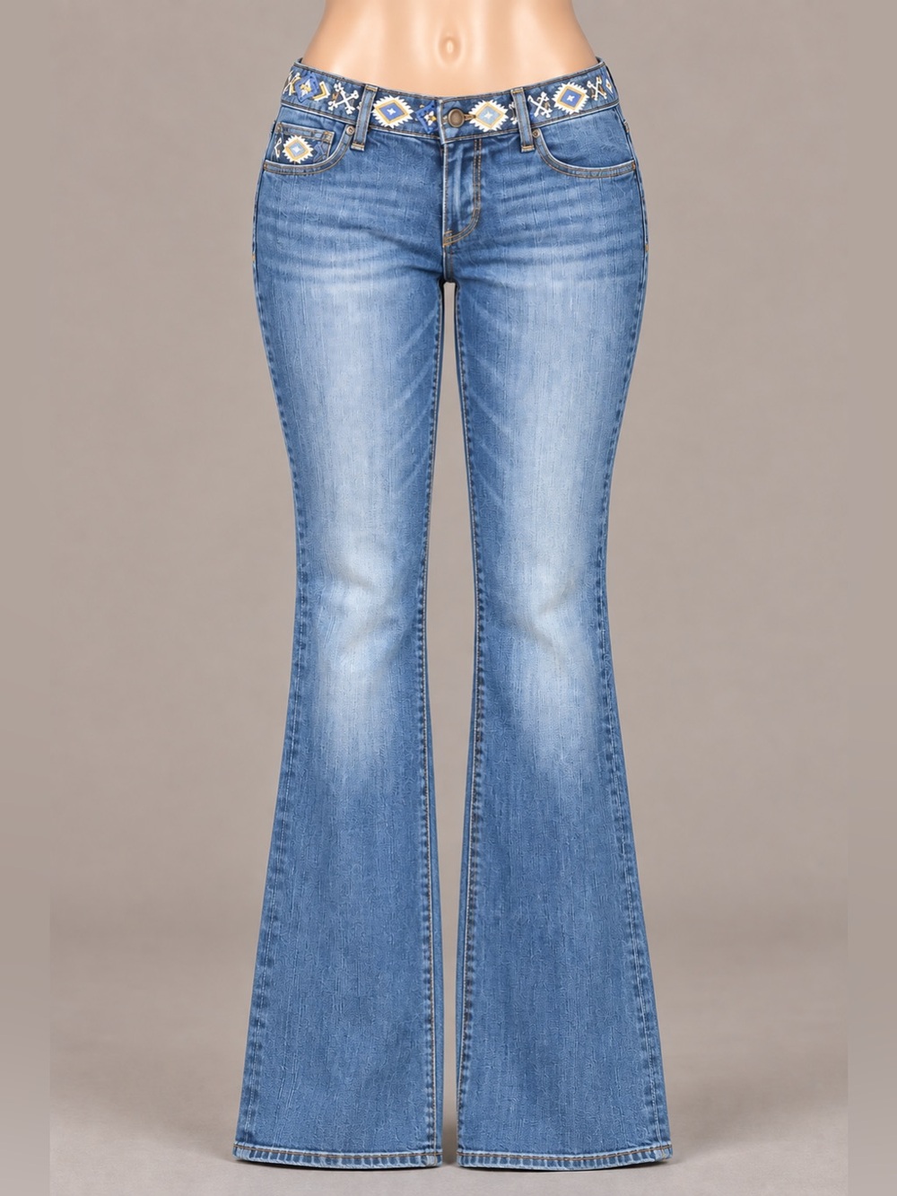 Driftwood Kelly Y2K Embroidered Bootcut Jeans W29 L33